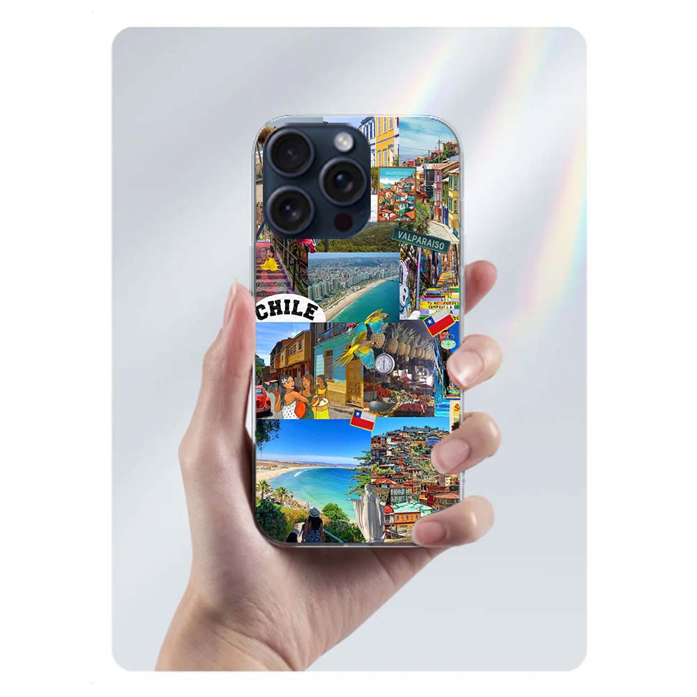 Чилийский городской пейзаж Арт Прозрачный чехол для телефона Для Iphone 17 Air 16 Pro Max 15 Pro 14 Plus 17E 16E 11 13 12 Mini Чехлы Funda