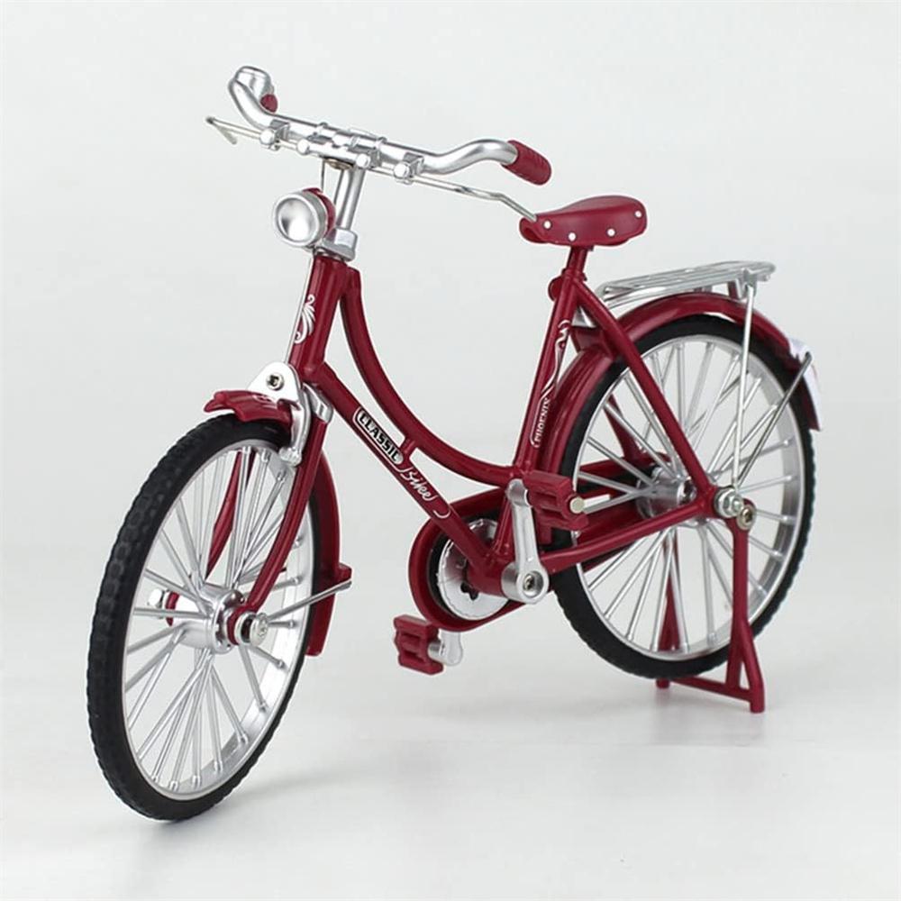 Металлическая ретро-модель велосипеда 1:10 Мини Велосипед Настольные Поделки Классический Велосипед Игрушка Аксессуар для Кукольного Домика Домашний Декор Детские Игрушки