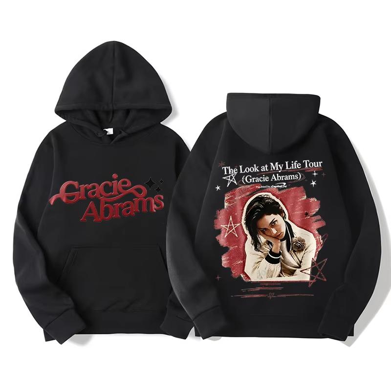 Gracie Abrams Look at My Life Crewneck Hoodies Men Women Harajuku Hip Hop Gothic Oversized Sweatshirt Perfect for Commute & Loungewear