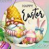 Happy Easter Wooden Sign with Adorable Gnome Pattern - Charming Decorative Hanging Plaque with Easter Bunny, Eggs Pattern - Ideal Easter Decorations