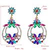 Женские серьги-капли в этническом богемном стиле, серьги-подвески из титанового стального сплава, акриловые красочные травяные хрустальные цветы, геометрические украшения для ушей