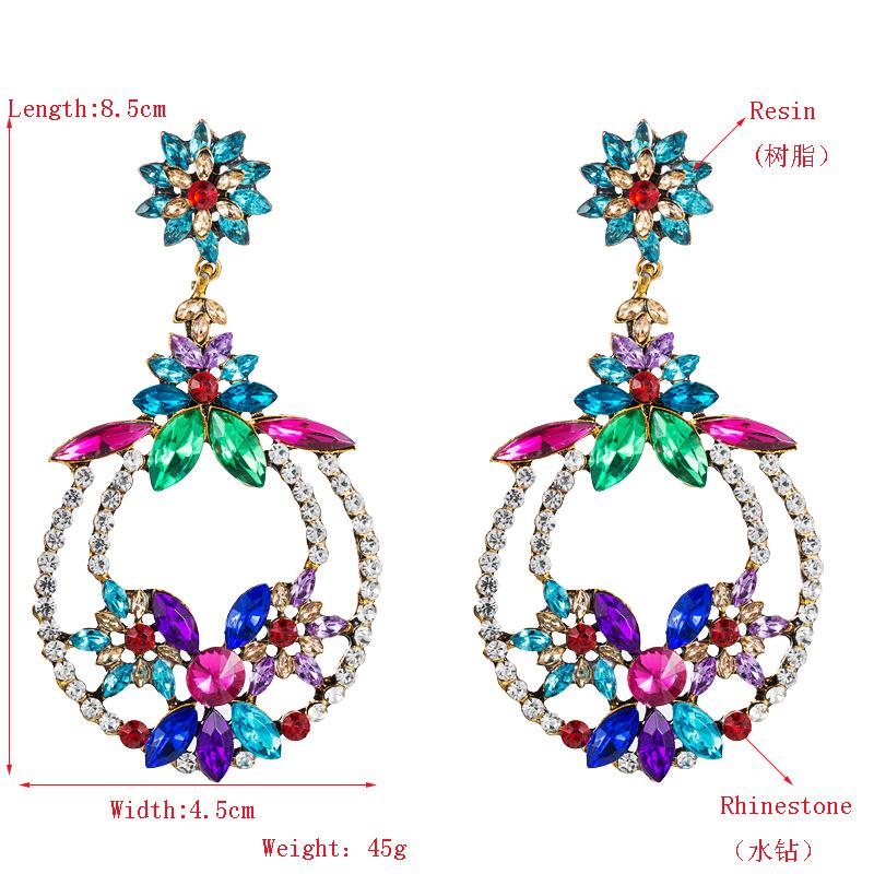 Женские серьги-капли в этническом богемном стиле, серьги-подвески из титанового стального сплава, акриловые красочные травяные хрустальные цветы, геометрические украшения для ушей