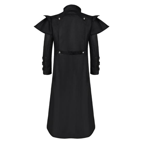 Мужское пальто в стиле ретро, ​​средневековая королевская готика, стимпанк, косплей, соответствующий цвет, с лацканами, с длинным рукавом, сценический костюм, куртка с разрезом на Хэллоуин