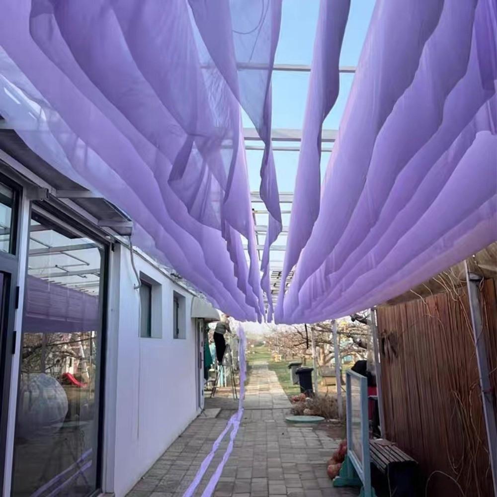 10Meter Long Wave Gauze Curtain Translucent Yarn Hanging Sash Decor Hotel Decoration