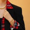 BONBEAU Square Chain Layered Bold Bracelet Bold Clip Square Chain Layered Bracelet