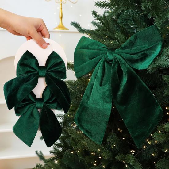 Yousheng 1/2 шт. Рождественский бант бархатный мягкий подвесной декор с колокольчиками банты рождественская тематика узор домашний декор для вечеринки