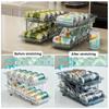 1 Pcs Double Layers Adjustable Soda Can Organizer for Refrigerator Cabinets Beverage Can Dispenser Storage Box for Standard Cans
