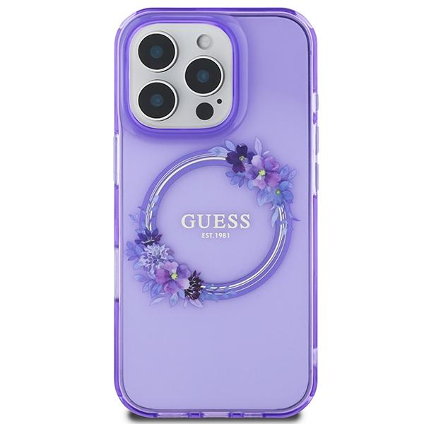 Guess Guhmp16Lhfwfcu Iphone 16 Pro 6.3 Fioletowy/Purple Hardcase Iml Flowers Wreath Magsafe