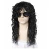 Synthetic Natural Black Wig Long Curly Hair for Men Daily Use with Bangs Cancer Patient Gift Outfits Costume Party Wig