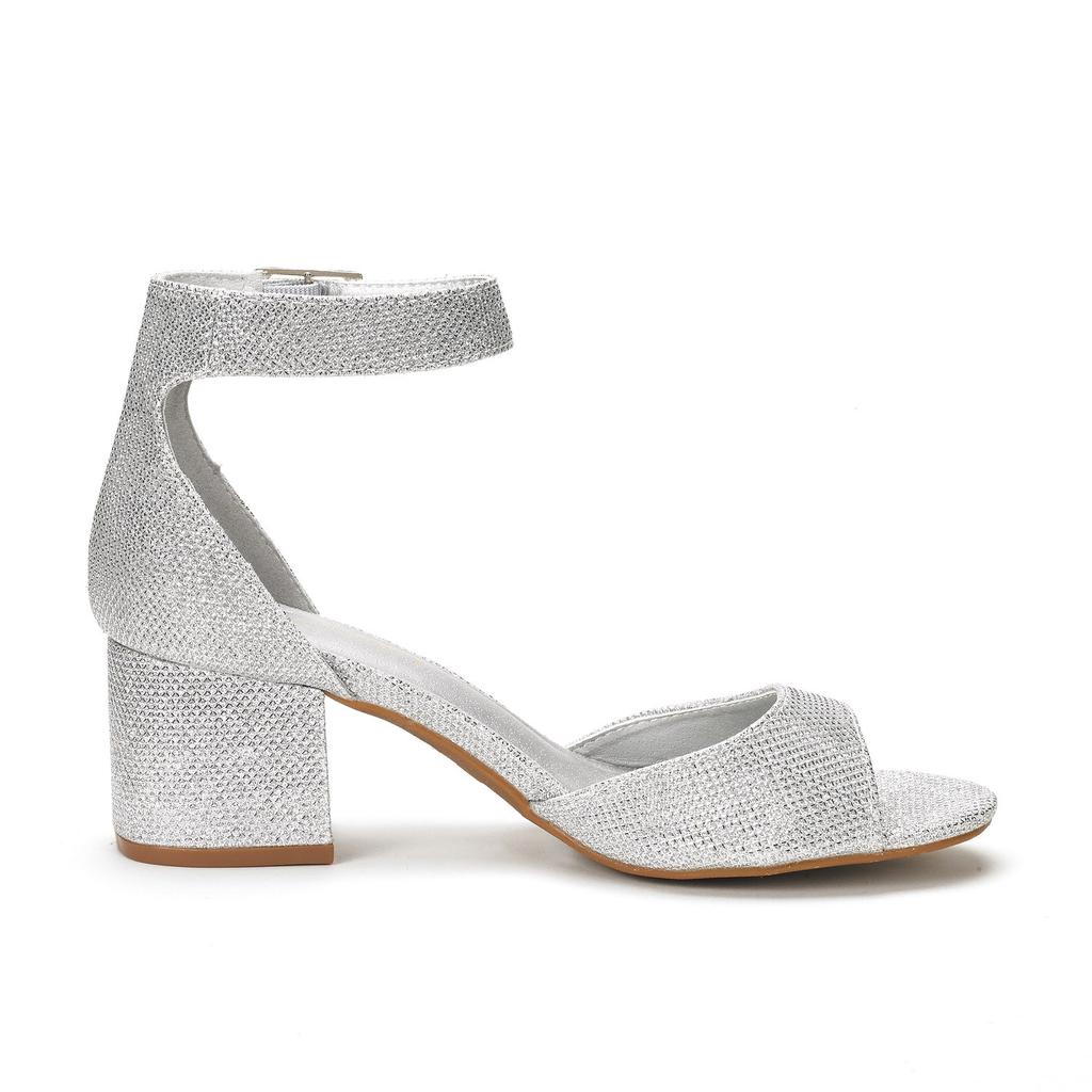 LOSLANDIFEN женские сандалии 5.5 см блестящие сексуальные высокие каблуки сексуальные открытые носки толстые каблуки сандалии с пряжкой ремешок гладиаторские женские туфли