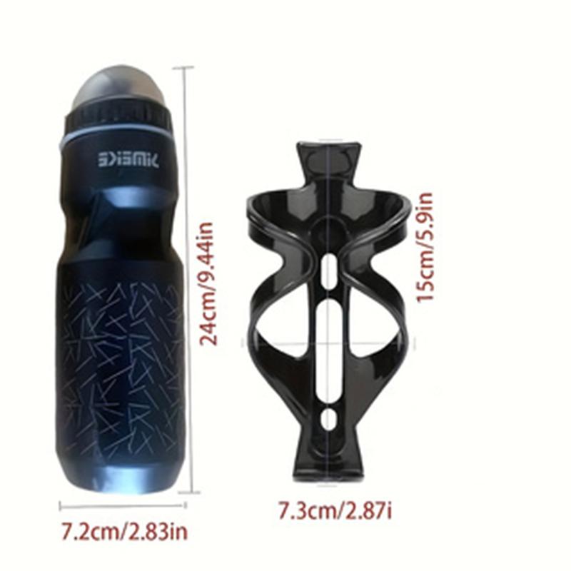 [750ml Large Capacity Cycling Bottle] 750ml Cycling Water Bottle Set - Large Capacity, Includes Bike Cage Holder & 2 Screws, Han