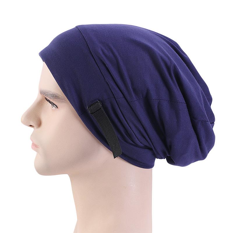 Hot Sale Adjustable Invisible Buckle Satin Lined Nightcap, Elastic Wide-brimmed Pullover Cap, Confinement Cap