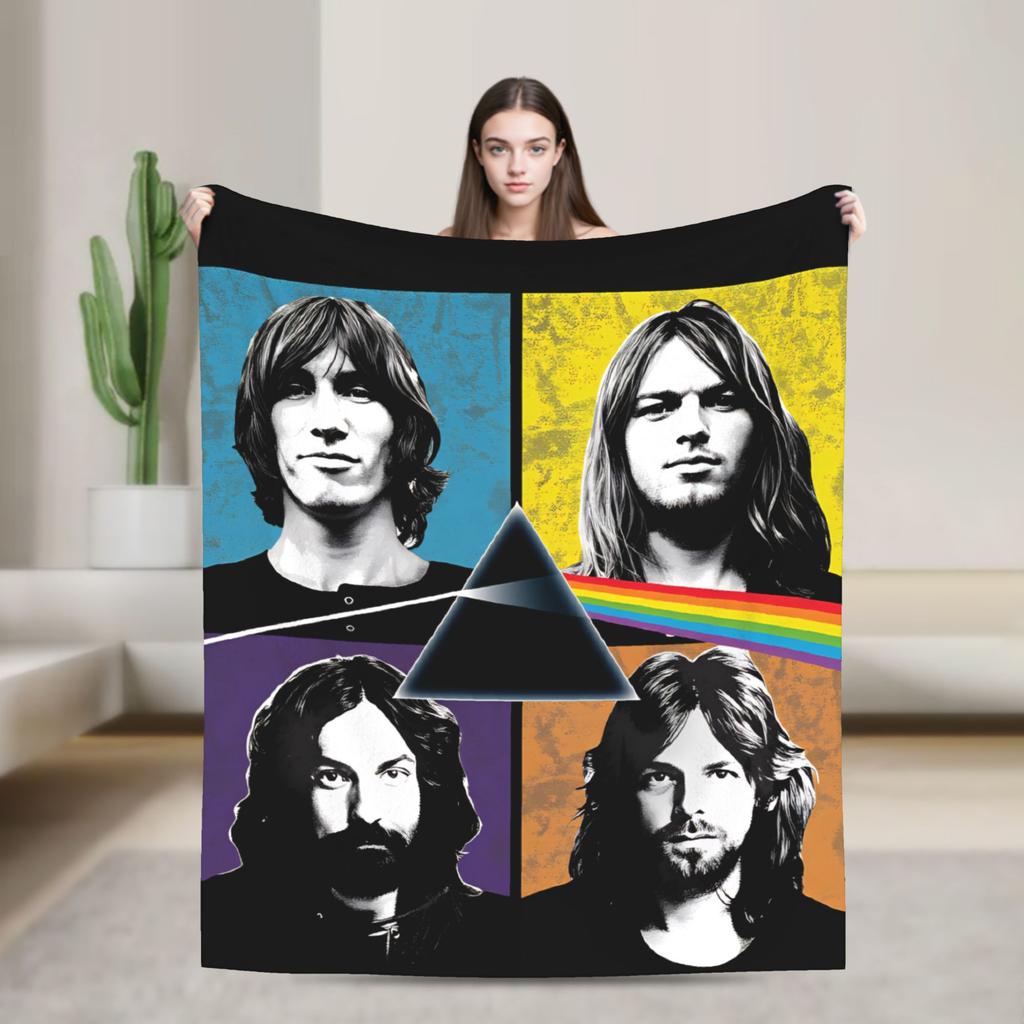 Плед Floyded Rock Me Pinks Очень Теплый Забавный Плюшевый Плед для Дивана Кресла Пикника Фланелевая Постельная Простыня Покрывало
