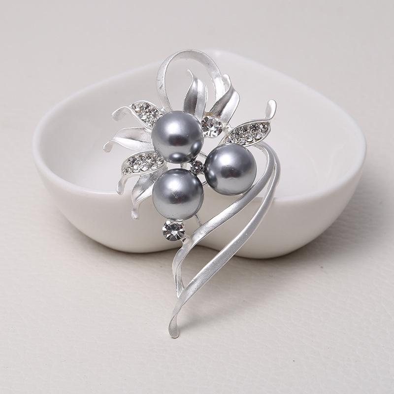 Высококачественная жемчужная матовая брошь женская золотая серебряная красивая цветочная ветка жемчужная булавка ювелирные изделия аксессуары для одежды