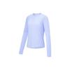 Li Ning Fitness Series Solid Color Quick-Dry Loose Long Sleeve T-Shirt Women Tops Snow-Purple ATLT054-4