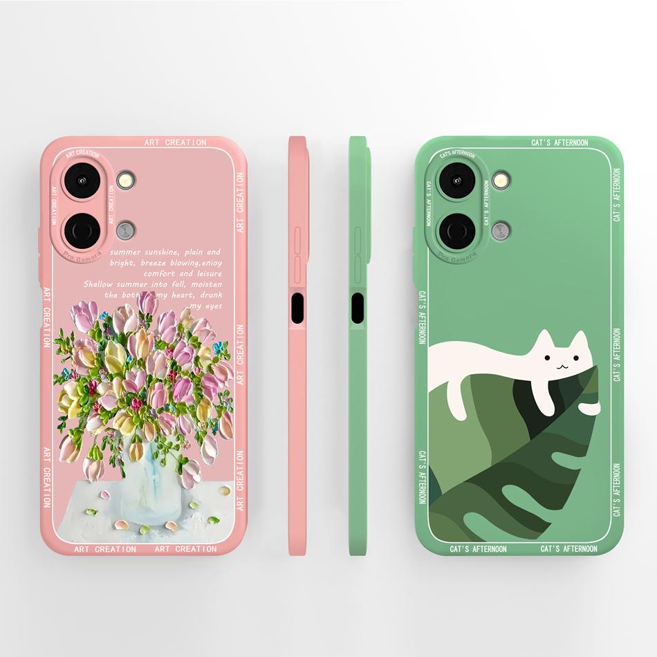 Художественный Чехол Для Tecno Spark Go 3 / GO 2 / GO 1 1S / GO 2024 2025 Противоударный Funda Мягкий Жидкий Силикон Задняя Крышка Телефона