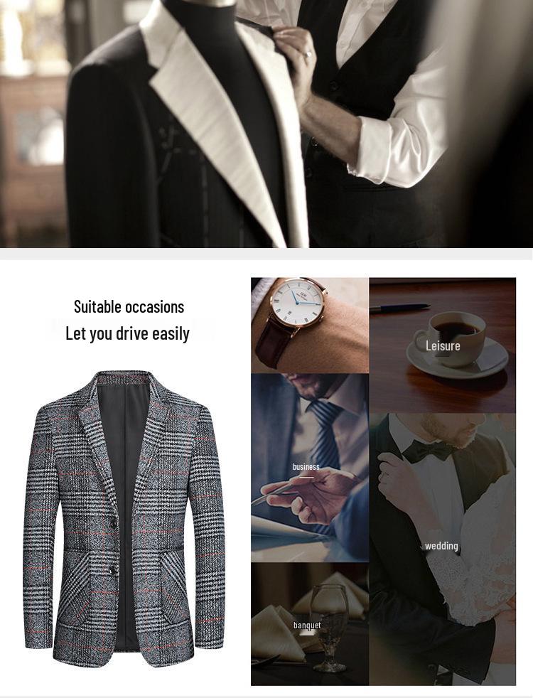 2025 Men's Slim Fit Single-Breasted Blazer: Spring & Autumn Casual Korean Style Fashion Trend