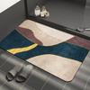 Gold Line Split Triangle Geometric Print Bath Mat Multi Earth Tone Non Slip Quick Dry Absorbent Rug for Bathroom Shower Entrance