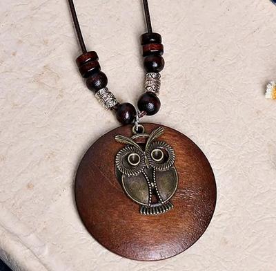 Деревянная винтажная цепочка для свитера