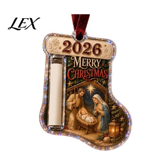 Festive Christmas Tree Decoration Stocking Shaped Cash Gift Ornament, Acrylic Money Holder Hanging Clear Ornament Decor, Xmas for Tree, Holiday Party