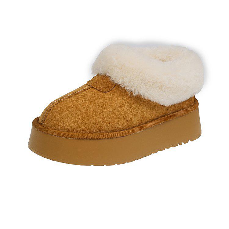 Женские зимние ботинки Plus 2025 Plus Velvet Thickened Slip-On - Толстая подошва с мехом
