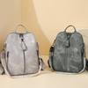 Women's Backpack Anti-Theft Soft Leather Travel Bag Retro Solid Color Dual-Use Shoulder Bag