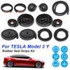 Для Tesla Model 3 Y Комплект уплотнительных полос для дверей автомобиля Звукоизоляционная EPDM резина Уплотнитель Автомобильный багажник Капот Приборная панель A B Стойка Уплотнительный комплект