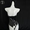 Sexy sex clothes open gear free sex underwear mirror patent leather one-piece bunny girl nightclub uniform hidden button