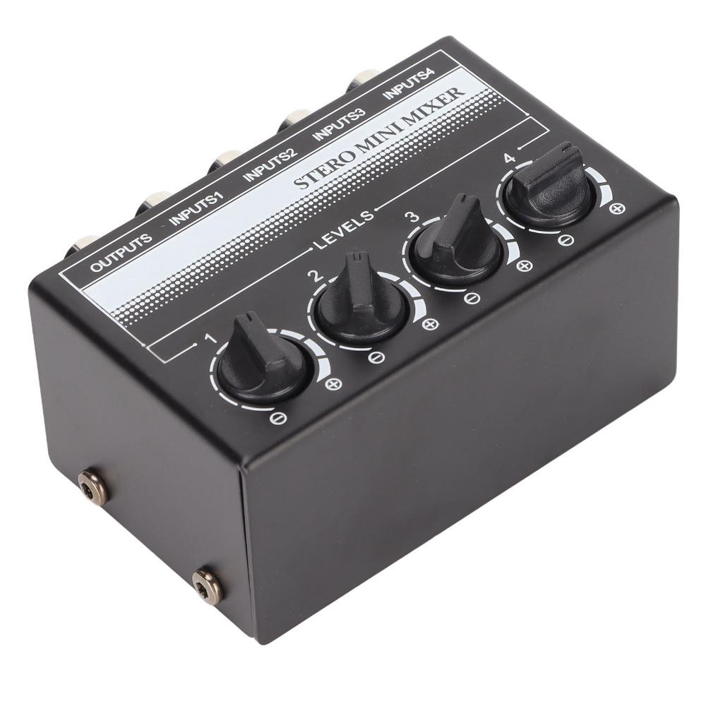 Separate Volume Knobs Stereo Mini Mixer Support 4 in 1 Out Stereo Splitte Console
