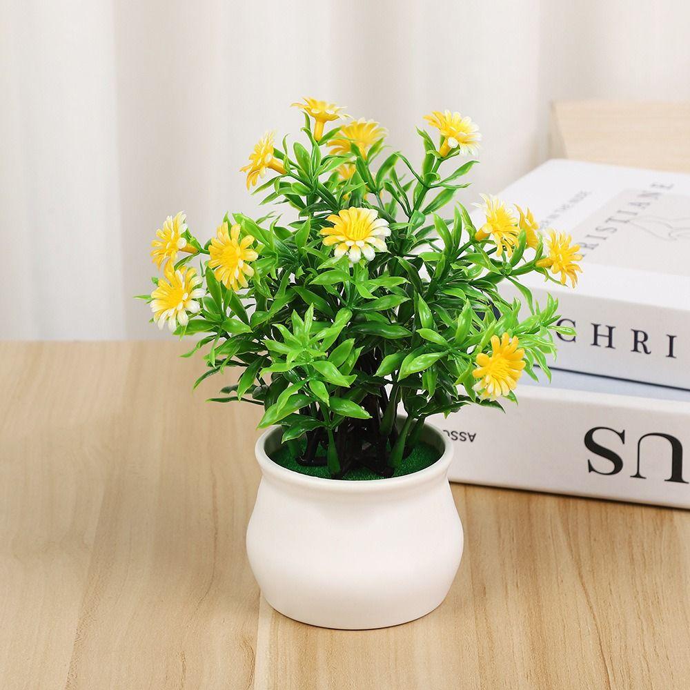 5 Colors Simulation Plant Flowers 18*22cm Home Living Room Ornaments Fake Flower Potted Home Decor