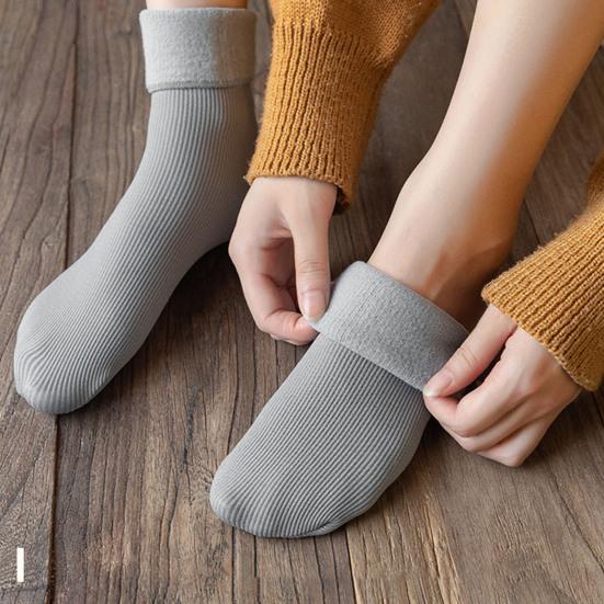 1 пара женских зимних носков средней длины, толстые плюшевые носки в японском стиле, эластичные, нескользящие, термоноски с защитой от запаха, очень свободные, до щиколоток, без разводов