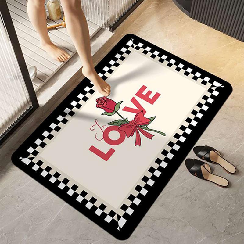 Diatom Mud Bathroom Floor Mat Toilet Door Absorbent Quick-drying Non-slip Mat Toilet Kitchen Floor Mat Carpet Soft Mat