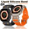 Rubber Sports Band for Apple Watch Ultra 2 49mm Series 10 9 8 7 Se 6 5 Strap for IWatch Ultra 46mm 45mm 44mm Luxury TPU Bracelet