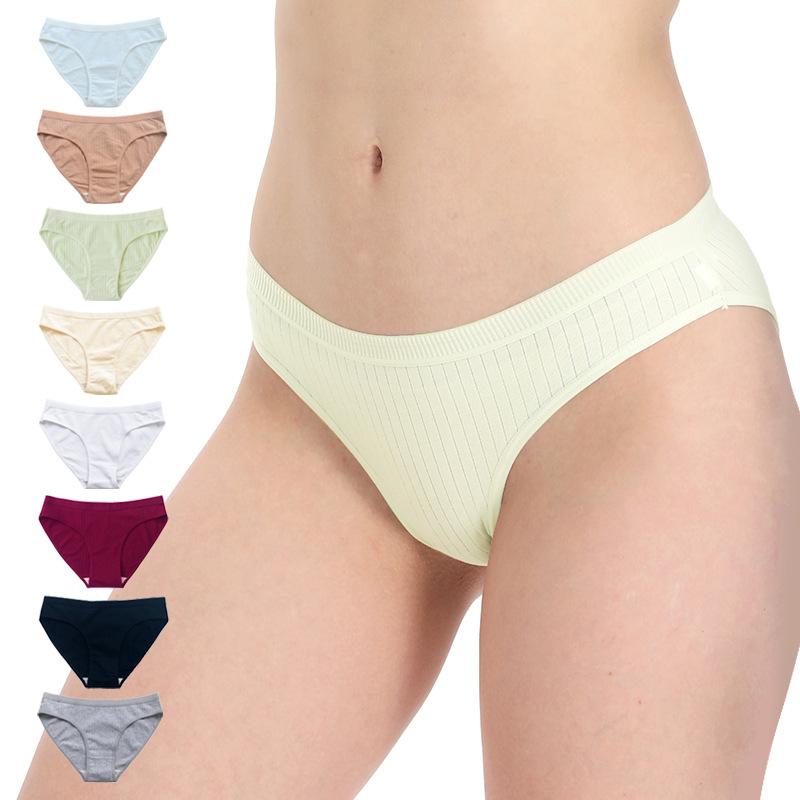Cotton Women's Plus Size Underwear Mid Waist Briefs Solid Color Women's Triangle Underwear Panties