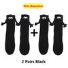 Couple Cotton Sock Magnetic Suction Hand In Hand Socks Black White Unisex Holding Hands Long Socks