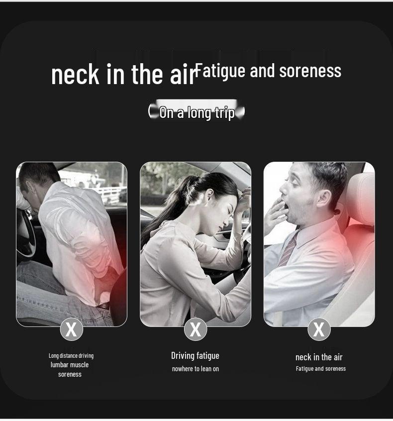 Universal Breathable Headrest Neck and Lumbar Support Pillow for Ideal L6L7L8L9 - All-Season Car Interior Accessory