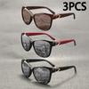 3PCS Luxury Brand Design Cat Eye Polarized Sunglasses Men Women Lady Elegant Sun Glasses Female Driving Eyewear