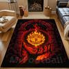 "Fiery Manchester United Crest Design" Patterned carpet, non slip mat suitable for living room and bedroom sofas