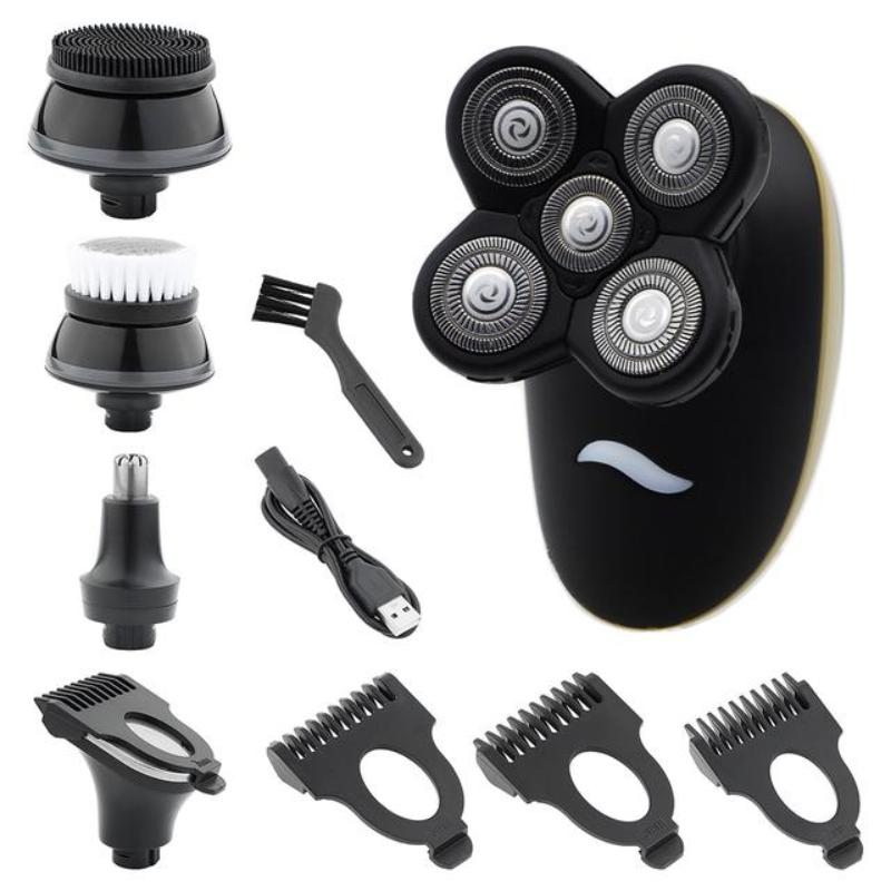 Электрическая бритва, перезаряжаемый станок для бритья лысины, триммер для бороды, многофункциональный набор для ухода, электробритва, влажная и сухая для мужчин