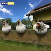 Funny Chicken Fence Decor Statues Resin Garden Farm Yard Chicken Hen Sculpture Art Craft Courtyard Housewarming Home Decoration