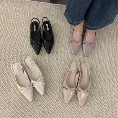 Летняя мода Сандалии женские с бантом-бабочкой Мелкие Слипоны Слингбэки Женские Повседневное платье Уличный стиль Балетки