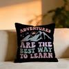 Retro Script Vintage Cushion Cover Cozy Velvet Throw PillowSoft Warm Cushion For Sofa  Bed
