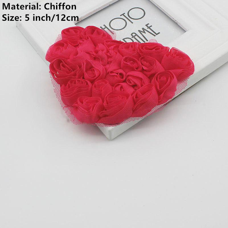 20 шт. Большие шифоновые розы в форме сердца, нашивки для DIY, одежда для маленьких девочек, платье, ромпер, рубашки, швейные украшения, материалы для бантов для волос