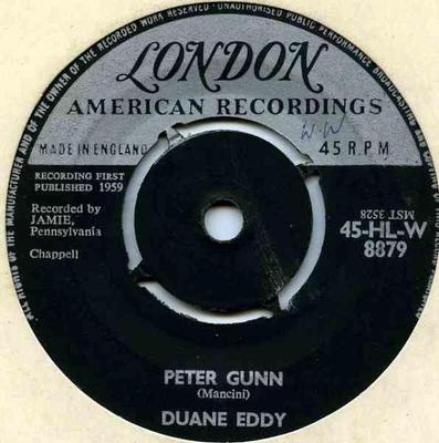 7-дюймовая пластинка DUANE EDDY Peter Gunn 45HLW8879 LONDON 1959 UK Rock Б/у