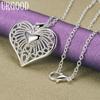 925 Sterling Silver Heart-shaped Pendant Necklace Wedding Charm Jewelry
