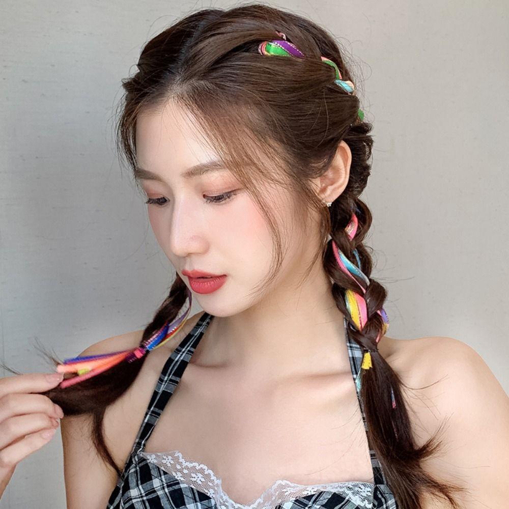 Принцесса веревки пряди милые африканские косички разноцветные косички для волос ленты для девочек DIY хвостик