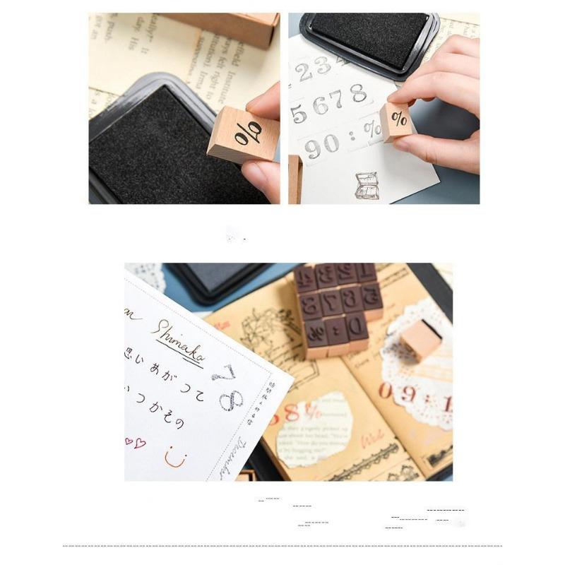 DIY Week Month Wooden Log Rubber Stamp Set