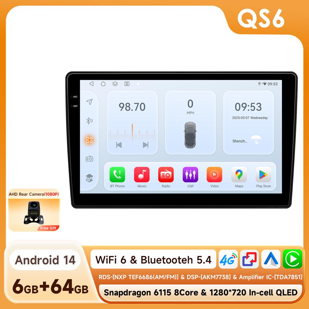 OSSURET Car Stereo by Snapdragon 6115 for Citroen C5 2008-2017 Multimedia Video Player 2din Autoradio GPS DSP WIFI Carplay 8CORE