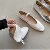 Туфли женские на плоской подошве кожаные кроссовки ретро с круглым носком простые балетки без застежек элегантные легкие неглубокие туфли Zapatos De Mujer