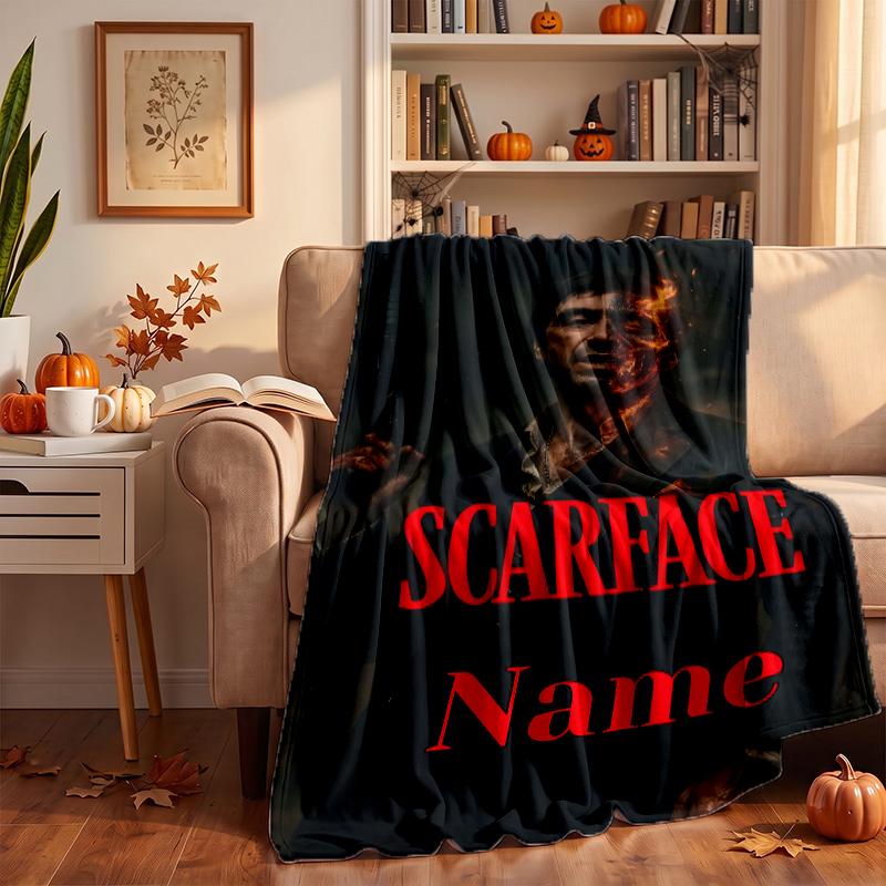 scarface Custom Flannel Blankets Soft Warm Cozy Throws for Home Decor Holiday Gifts